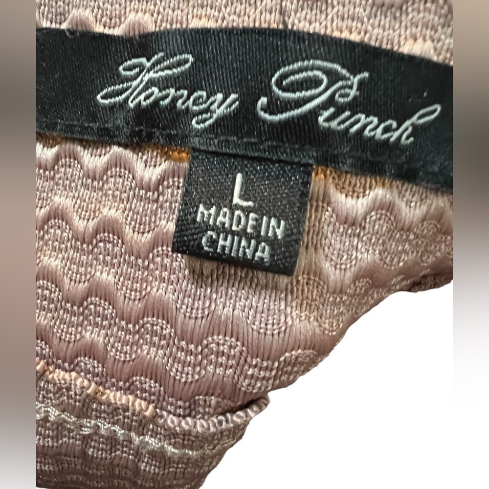 Honey Punch Mauve purple A line skater skirt size Large pleated scalloped style - Picture 8 of 9